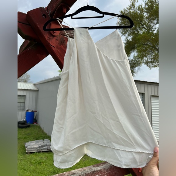 Smell the Roses | White Chiffon Spaghetti Strap Blouse | Size S - Picture 2 of 3